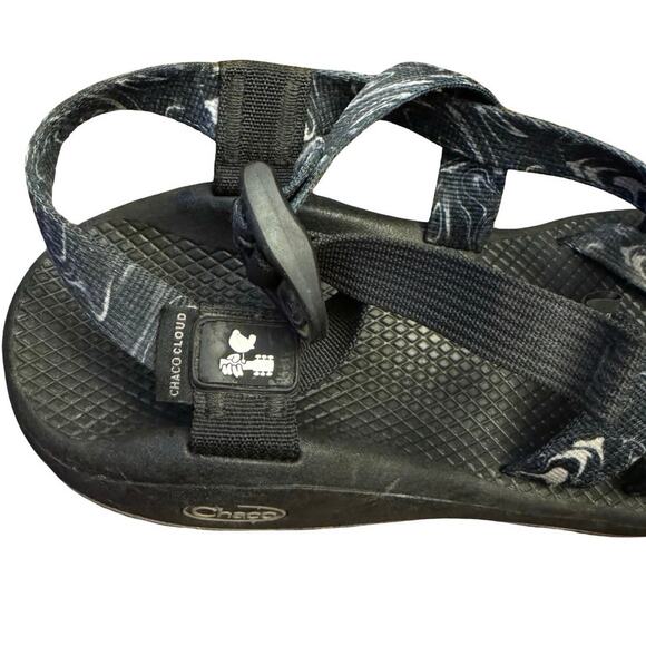 Chaco Z/Cloud Sandals Adjustable 8 J107396 Cushioned Black gray watercolor - Picture 6 of 7